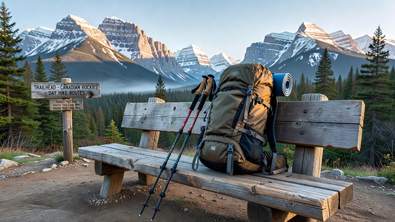 Gear packed at a trailhead